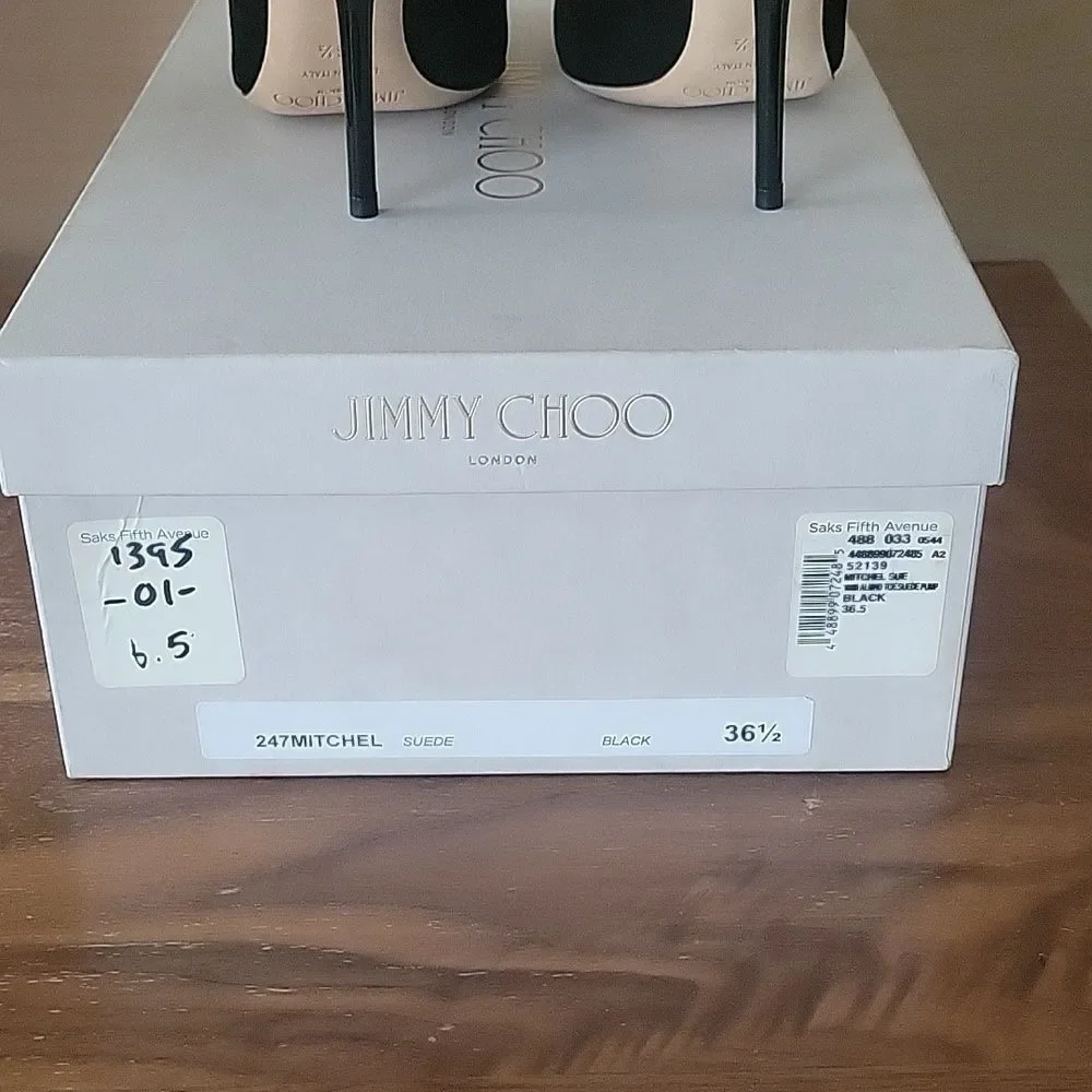 NWT Jimmy Choo Mitchel Mitchell Almond Suede Stiletto Heel 4" Pumps NIB 36.5 6 - Picture 12 of 16
